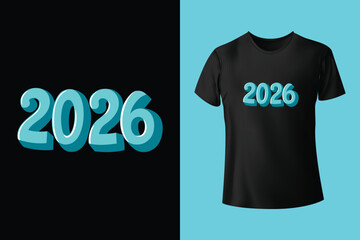 new year card with gift new year 2026 fireworks t shirt design