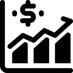 economy glyph icon. Strong and solid vector icon for websites, mobile interfaces, presentations, and visual branding. High quality and easy to edit.