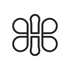 Monogram of the letter H and balloon. Abstract, outline and elegant.