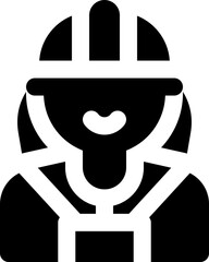 engineer glyph icon. Strong and solid vector icon for websites, mobile interfaces, presentations, and visual branding. High quality and easy to edit.