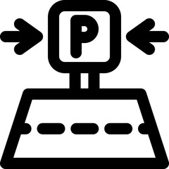 parking area line icon. Clean and minimalist vector icon for websites, mobile apps, presentations, and logos. Fully scalable and customizable for any project.