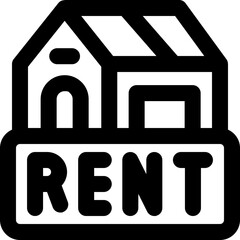 house rent line icon. Clean and minimalist vector icon for websites, mobile apps, presentations, and logos. Fully scalable and customizable for any project.