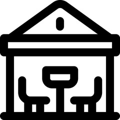 terrace line icon. Clean and minimalist vector icon for websites, mobile apps, presentations, and logos. Fully scalable and customizable for any project.