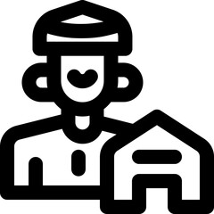 real estate agent line icon. Clean and minimalist vector icon for websites, mobile apps, presentations, and logos. Fully scalable and customizable for any project.