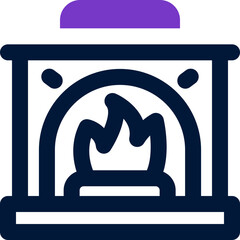 fireplace duotone icon. Sleek and modern vector icon for websites, mobile apps, marketing materials, and corporate design. Fully scalable and ready to use.