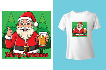 Merry Christmas typography sublimation t shirt design and clipart .
