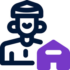 real estate agent duotone icon. Sleek and modern vector icon for websites, mobile apps, marketing materials, and corporate design. Fully scalable and ready to use.