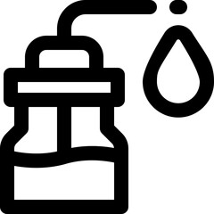 wash bottle line icon. Clean and minimalist vector icon for websites, mobile apps, presentations, and logos. Fully scalable and customizable for any project.