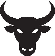 Bull Head Silhouette Logo