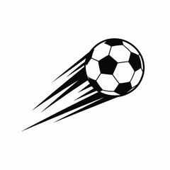 Dynamic soccer ball illustration vector graphic for sports and games eps silhouette vector illustration white background