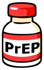 PrEP HIV medicine. Editable color vector