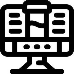 monitor line icon. Clean and minimalist vector icon for websites, mobile apps, presentations, and logos. Fully scalable and customizable for any project.