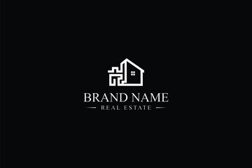 Fototapeta premium Letter H and modern real estate house logo design
