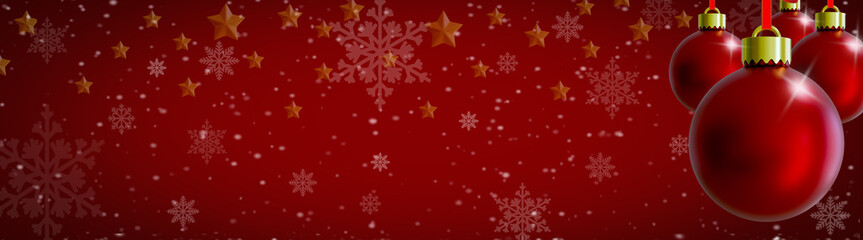 2026 Merry Christmas banner red colorful with ornaments	
