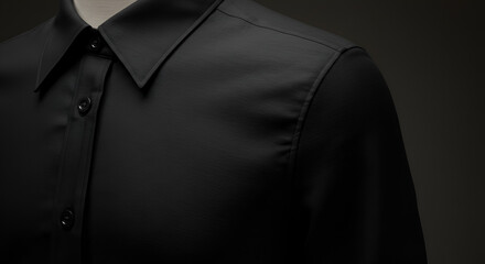 Elegant dark shirt on display form