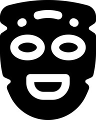 face mask glyph icon. Strong and solid vector icon for websites, mobile interfaces, presentations, and visual branding. High quality and easy to edit.