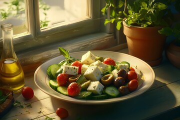 Light and Refreshing Greek Salad with Feta Cheese