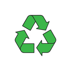 Recycling Symbol Vector Illustration Modern Design Green Arrows