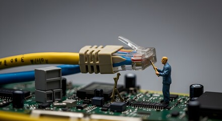 Fototapeta premium Imaginary LEGO city builders crafting a vibrant urban landscape.