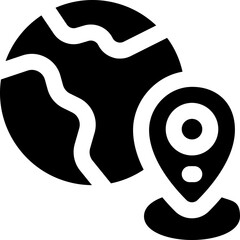 location glyph icon. Strong and solid vector icon for websites, mobile interfaces, presentations, and visual branding. High quality and easy to edit.