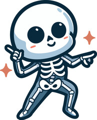 A skeleton character dancing