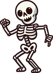 A skeleton character dancing