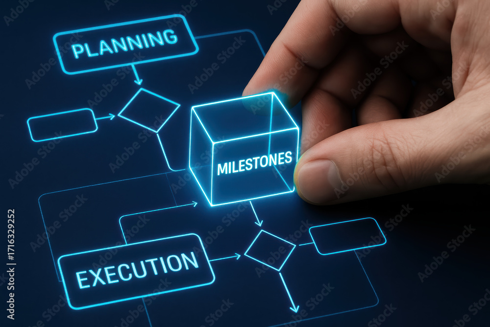 Aufkleber planning and execution drive milestone achievement within project management for task and process su