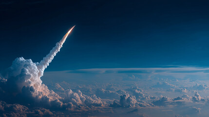 A dramatic rocket launch symbolizing the introduction and growth stages of a new product lifecycle.
