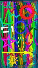 tableau 16/9 art abstrait, PNG fond transparent