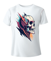 Edgy Skull T-Shirt Design – Bold Graphic Art Side View Illustration.