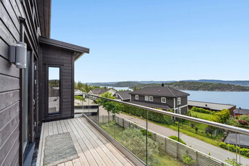 cozy terrace and villa exterior, 3d render
