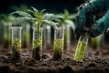 Plant Experiment in Test Tubes
