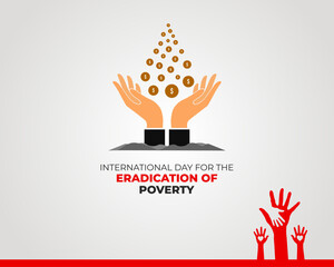 International Day  for the Eradication of Poverty. 17 October. Holiday concept. Template for background with banner, poster and card. Vector illustration.