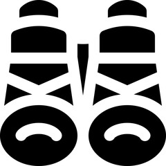 binocular glyph icon. Strong and solid vector icon for websites, mobile interfaces, presentations, and visual branding. High quality and easy to edit.