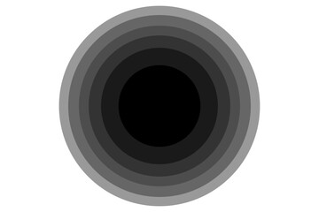 Concentric circle pattern vector. Abstract layered rings with gradient grey shades, modern circular design element for posters, backgrounds, illusion, banners, and graphic decoration.