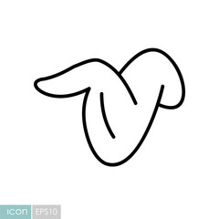 Chicken or Duck Wing Vector Icon