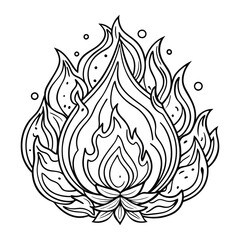 Obraz premium Emberlight, kids line art doodle pattern design t shirt silhouette and vector, intricate line art design, relaxing printable, high-quality illustration for stress relief, art therapy activity.