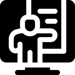 online learning glyph icon. Strong and solid vector icon for websites, mobile interfaces, presentations, and visual branding. High quality and easy to edit.