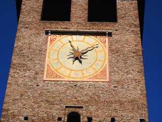 Clock face on Torre dei Lamberti