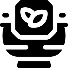 vegan option glyph icon. Strong and solid vector icon for websites, mobile interfaces, presentations, and visual branding. High quality and easy to edit.