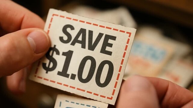 financial resilience in stress concept. Hand reaching for coupons from a drawer.
