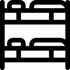 bunk bed line icon. Clean and minimalist vector icon for websites, mobile apps, presentations, and logos. Fully scalable and customizable for any project.