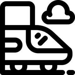 train line icon. Clean and minimalist vector icon for websites, mobile apps, presentations, and logos. Fully scalable and customizable for any project.