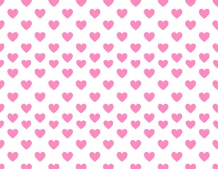 Pink hearts on white background