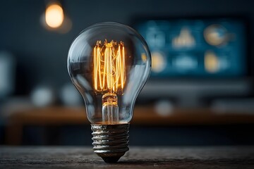 Vintage Light Bulb in Office
