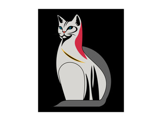   Cat  vector illustration. Icon And  Logo Set.