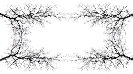 Obraz premium Bare branches frame silhouette