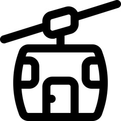 cable car line icon. Clean and minimalist vector icon for websites, mobile apps, presentations, and logos. Fully scalable and customizable for any project.