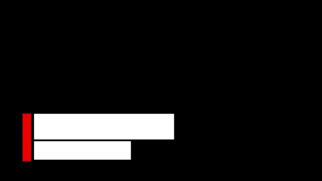 Lower third animation name and title red line on alpha channel.