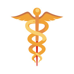 Obraz premium caduceus medical symbol on white background